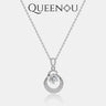 【899】Star and Moon Round Pendant Synthetic Moissanite Necklace - Queenou Jewelry