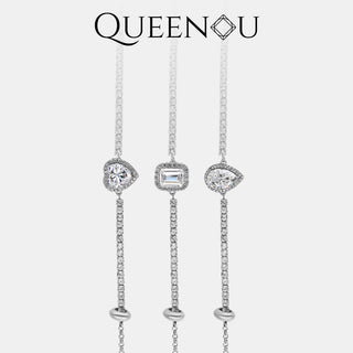 【902】2CT Heart - Shaped Teardrop Synthetic Moissanite Bracelet - Queenou Jewelry