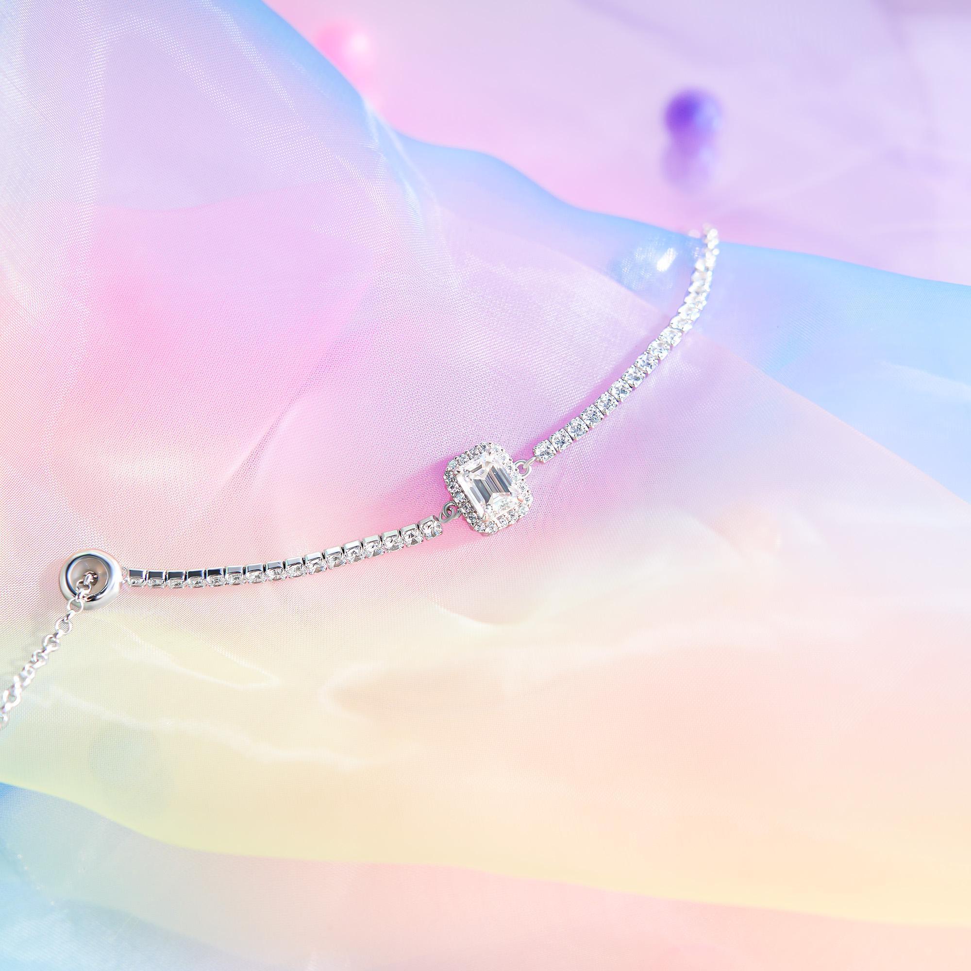 【902】2CT Heart - Shaped Teardrop Synthetic Moissanite Bracelet - Queenou Jewelry