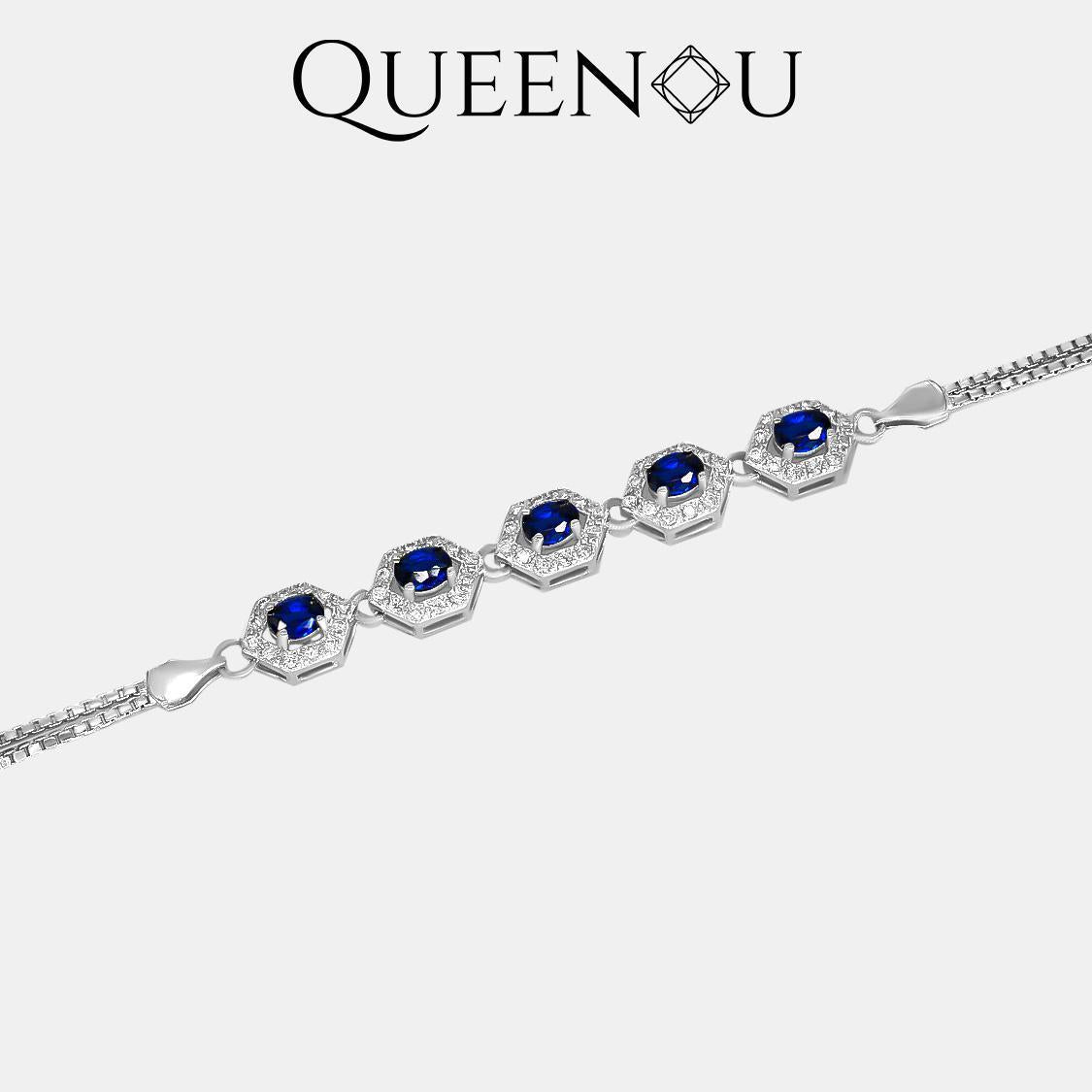 【909】Gauze of blue dreams Cubic Zirconia Bracelet - Queenou Jewelry