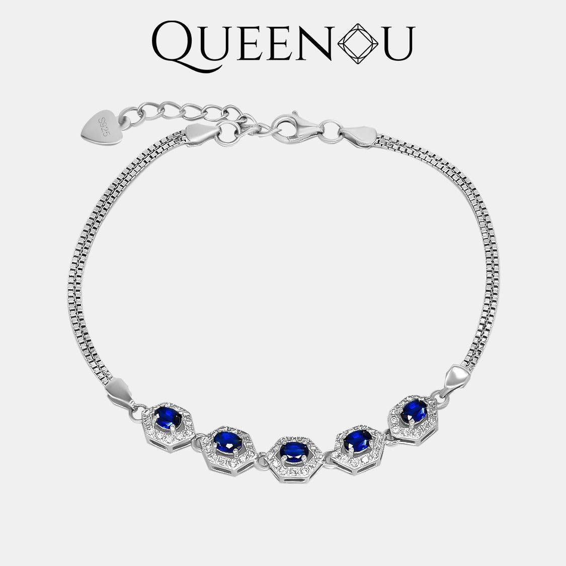 【909】Gauze of blue dreams Cubic Zirconia Bracelet - Queenou Jewelry