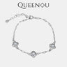 【911】QUEENOU Flower Lucky Knot 925 sterling silver Cubic Zirconia Bracelet - Queenou Jewelry