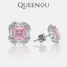 【916】Corinne Romantic pink Cubic Ziconia Earrings - Queenou Jewelry