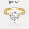 【917】Promise of Love Six claws 1CT Synthetic Moissanite Ring - Queenou Jewelry