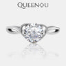 【927】Heartflutter 1CT Luxe Synthetic Moissanite Ring - Queenou Jewelry