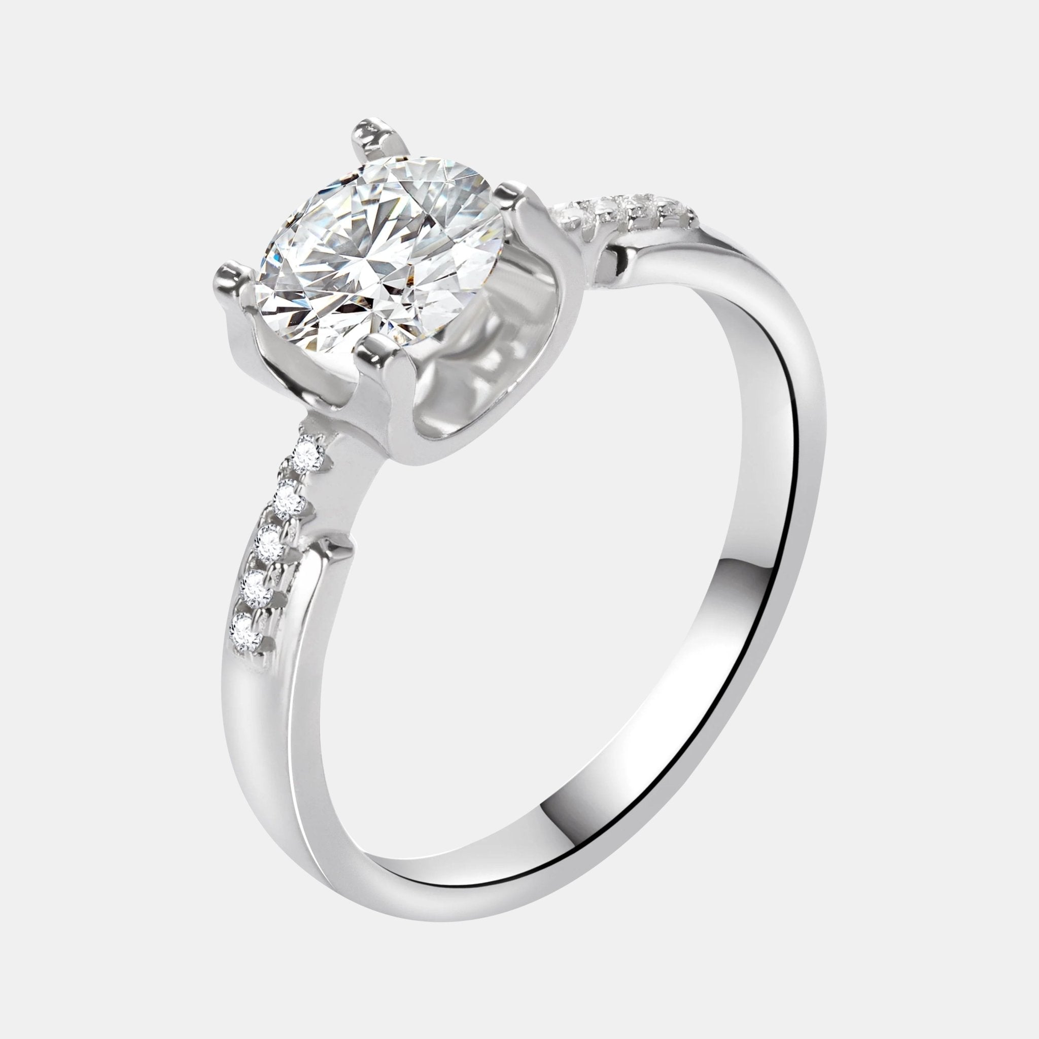 【#9】925 Sterling Silver Moissanite Ring - Queenou Jewelry