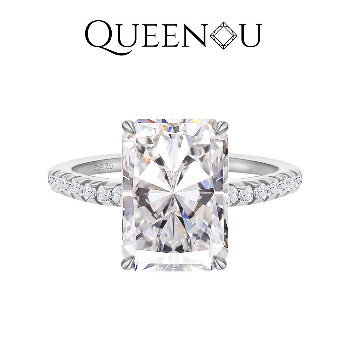 【366】4CT Synthetic Moissanite Ring - Classic, Fashionable, and Elegant Everyday Ring for Women, Perfect for Wedding, Anniversary, or Birthday Gifts