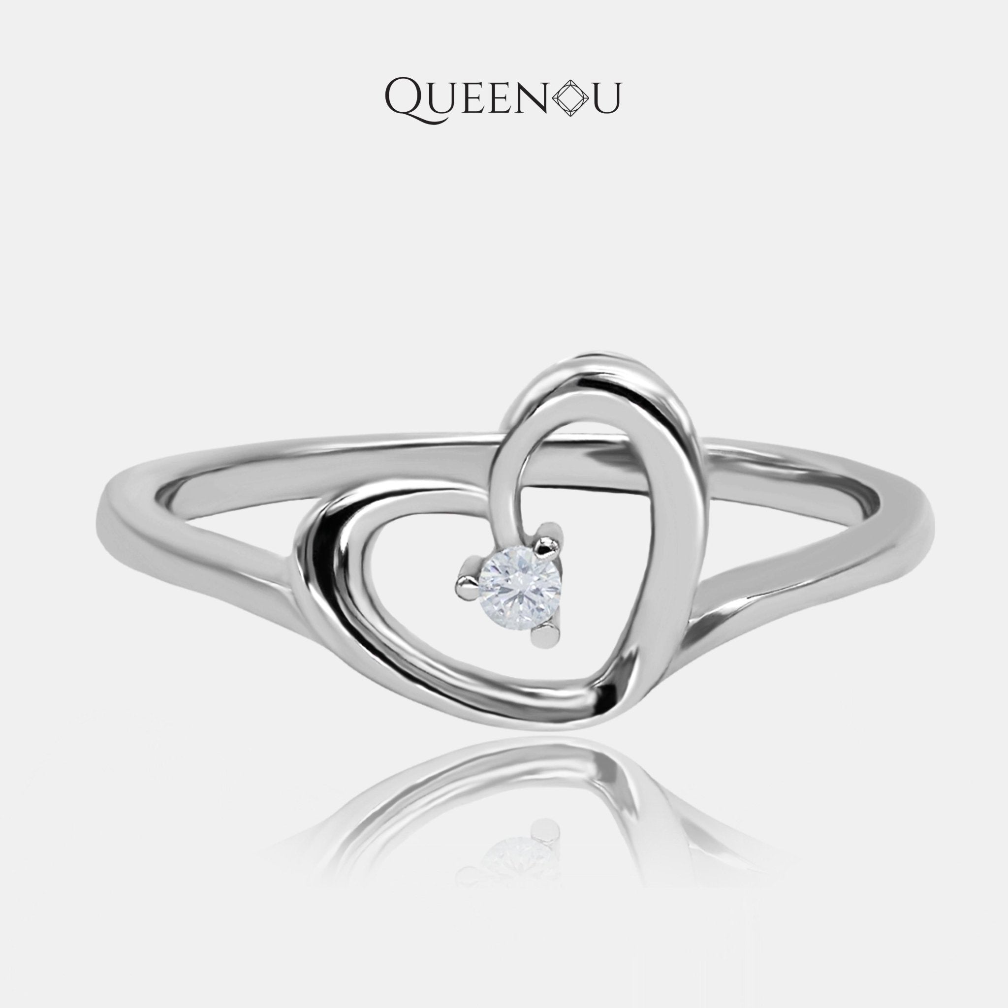 【K5】0.02CT Classical Synthetic Moissanite Ring - Queenou Jewelry