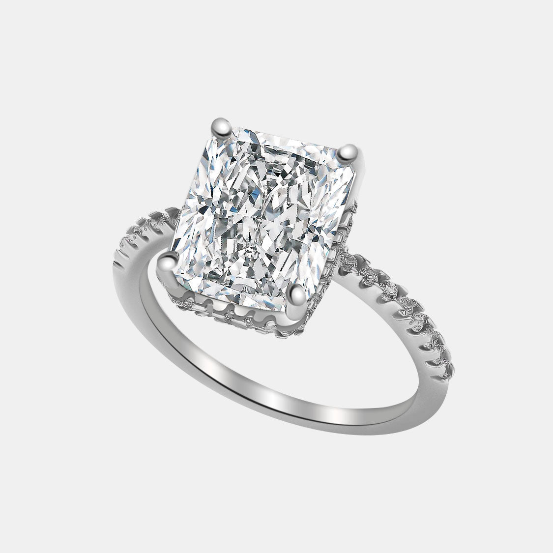 【V8】4CT Synthetic Moissanite Ring - Classic, Fashionable, and Elegant Everyday Ring for Women, Perfect for Wedding, Anniversary, or Birthday Gifts - Queenou Jewelry